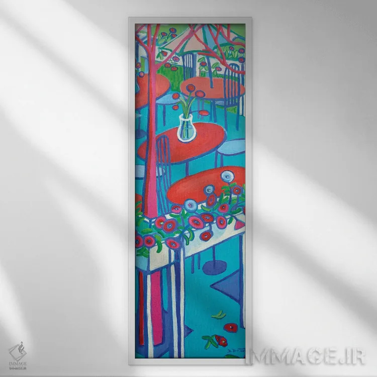 تابلو نشستن تابستانی ۲ اثر دبرا برتون رابینسون - نمای قابدار سفید