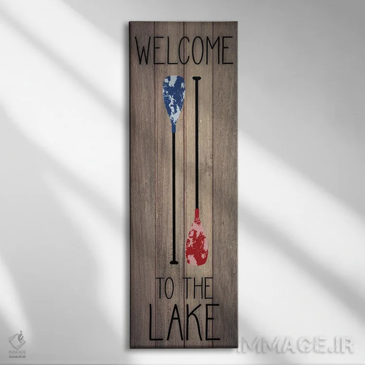 تابلو خوش آمدید به دریاچه اثر دنیلا سانتیاگو - نمای روبهرو روی دیوار