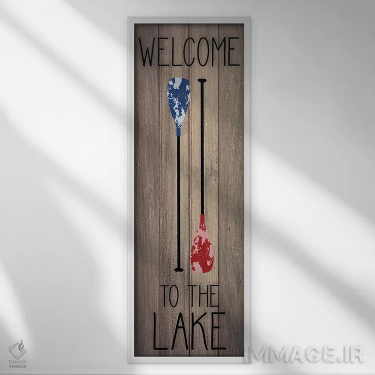 تابلو خوش آمدید به دریاچه اثر دنیلا سانتیاگو - نمای قابدار سفید