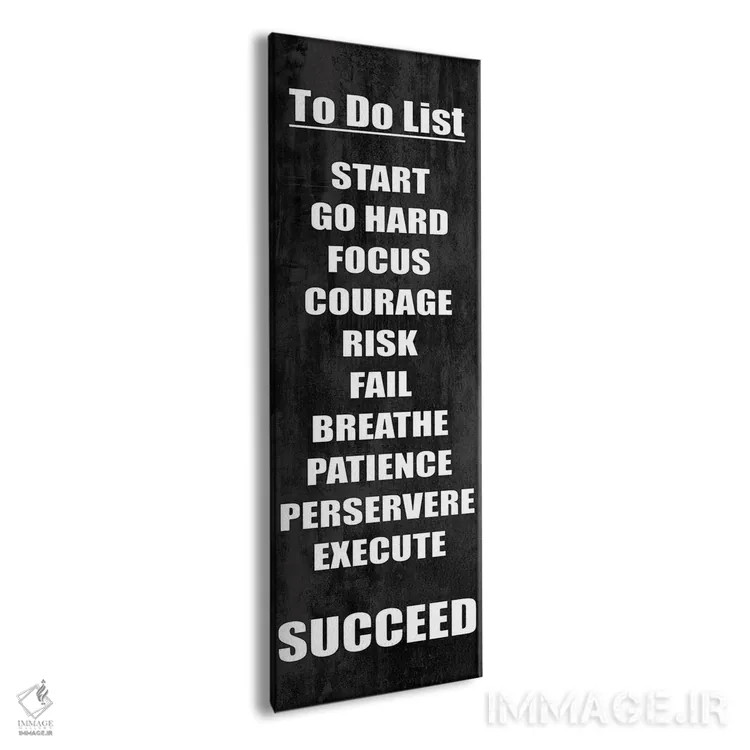 تابلو لیست کارها (روی مشکی) اثر جیمی مکداول - نمای پرسپکتیو محصول