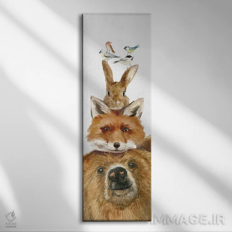 تابلو دوستان جنگلی اثر داگوود پورتفولیو (استودیو) - نمای روبهرو روی دیوار