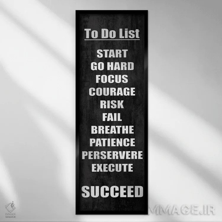 تابلو لیست کارها (روی مشکی) اثر جیمی مکداول - نمای قابدار مشکی