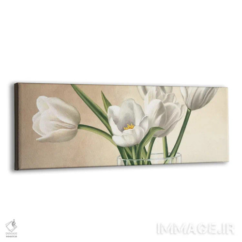 تابلو گلدان با لالههای سفید اثر اوا باربرینی - نمای پرسپکتیو محصول