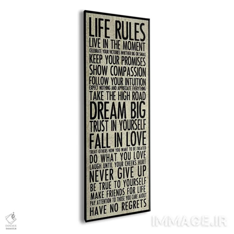 تابلو قوانین زندگی اثر ارین کلارک - نمای پرسپکتیو محصول