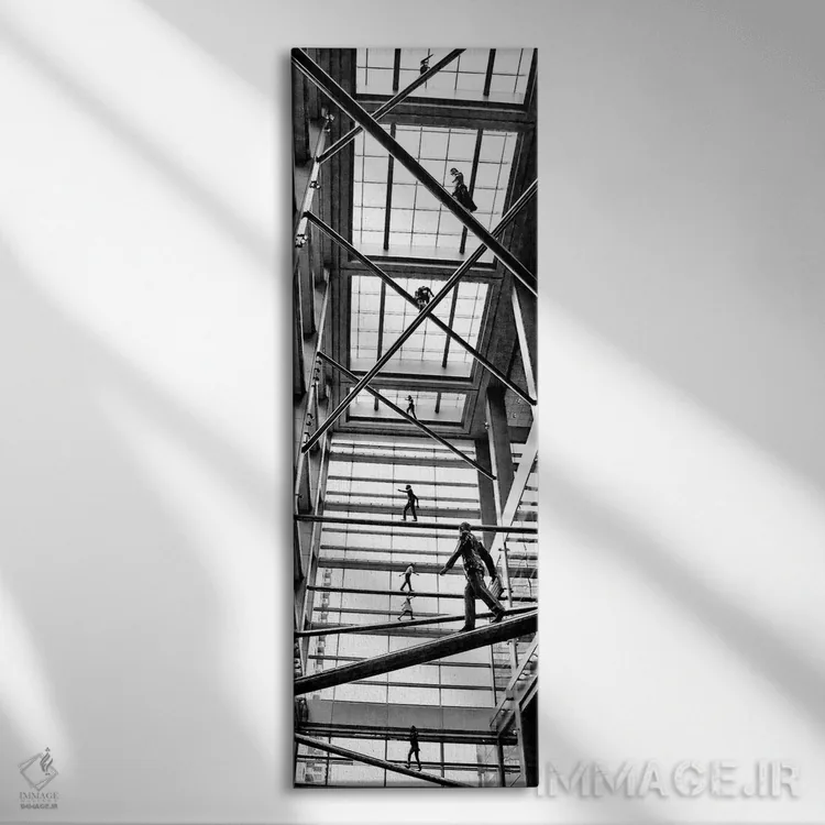 تابلو فضای داخلی سیاه و سفید اثر ارین کلارک - نمای روبهرو روی دیوار