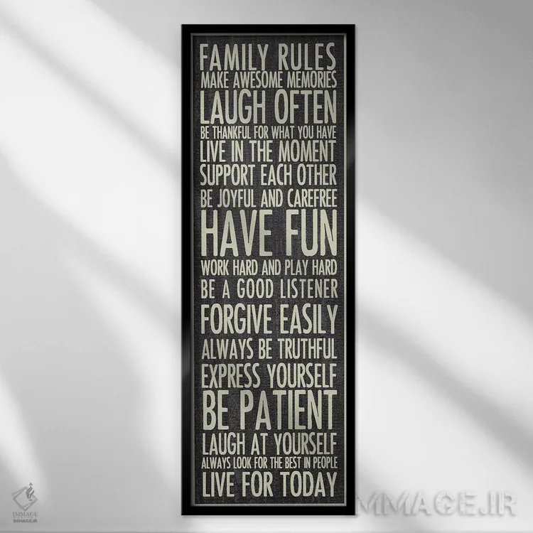 تابلو قوانین خانواده اثر ارین کلارک - نمای قابدار مشکی