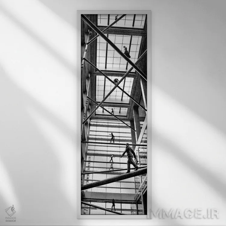 تابلو فضای داخلی سیاه و سفید اثر ارین کلارک - نمای قابدار سفید