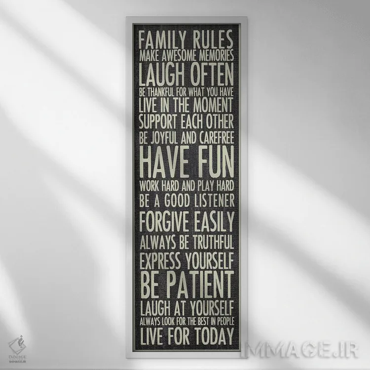 تابلو قوانین خانواده اثر ارین کلارک - نمای قابدار سفید