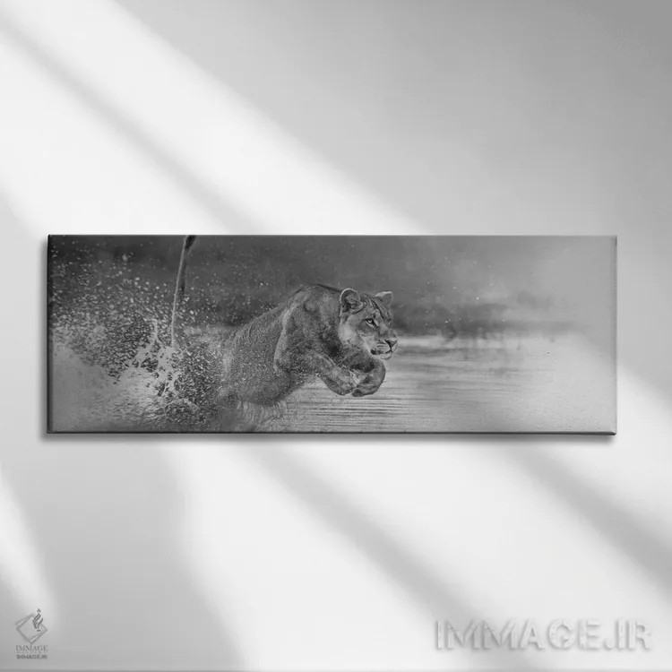 تابلو شیر ماده اثر جف اچواریا - نمای روبهرو روی دیوار