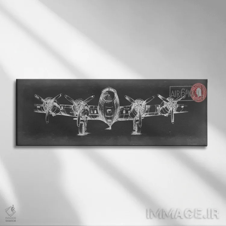 تابلو مجموعه هوانوردی (شماره ششم) اثر اتان هارپر - نمای روبهرو روی دیوار