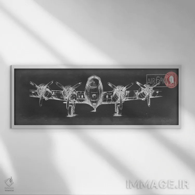 تابلو مجموعه هوانوردی (شماره ششم) اثر اتان هارپر - نمای قابدار سفید