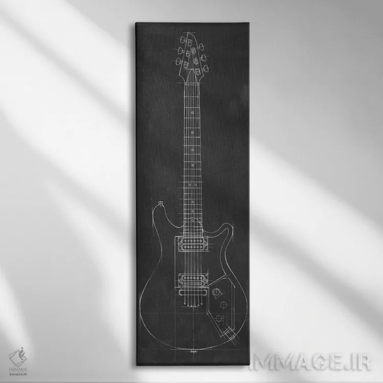 تابلو نقشه گیتار برقی II اثر اتان هارپر - نمای روبهرو روی دیوار