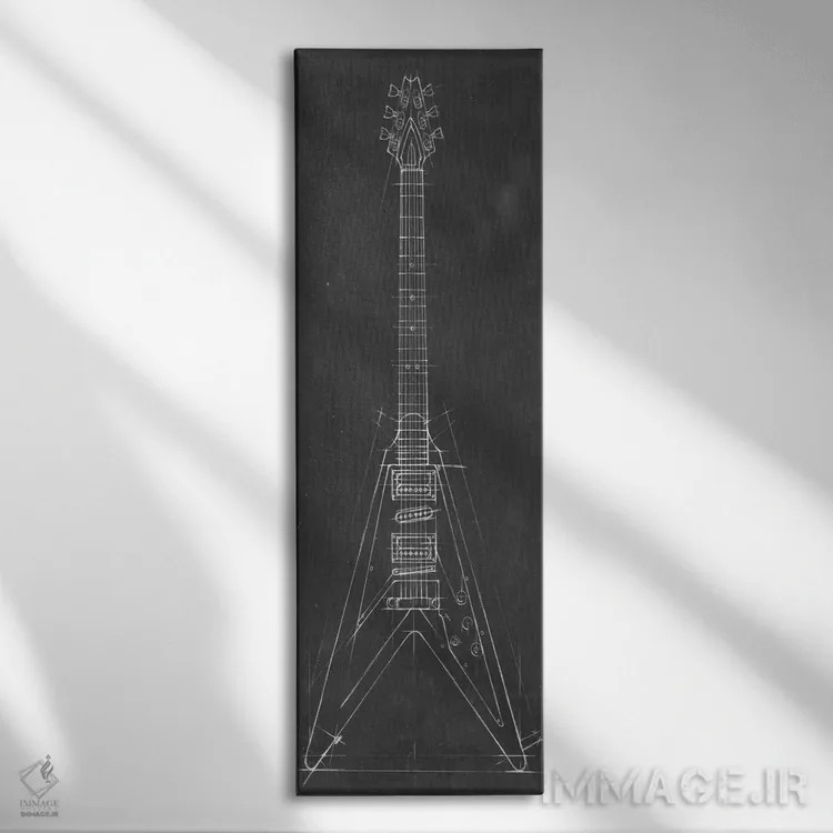 تابلو نقشه گیتار برقی I اثر اتان هارپر - نمای روبهرو روی دیوار