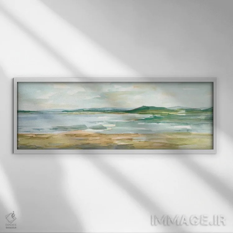 تابلو چشمانداز پانورامای دریایی (قسمت اول) اثر اتان هارپر - نمای قابدار سفید