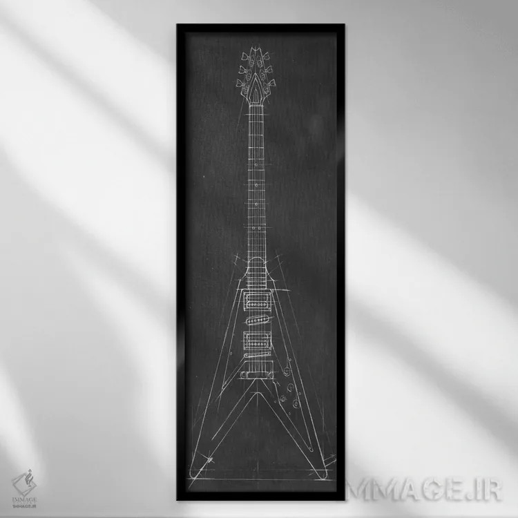تابلو نقشه گیتار برقی I اثر اتان هارپر - نمای قابدار مشکی