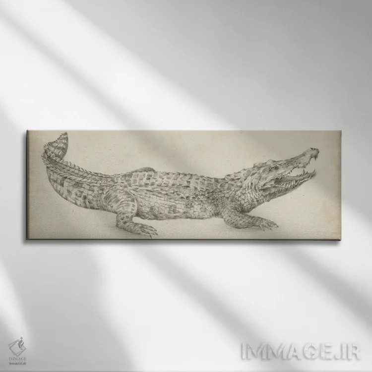 تابلو طرح کروکودیل اثر اتان هارپر - نمای روبهرو روی دیوار