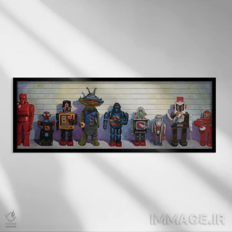 تابلو صف ایستاده اثر اریک جوینر - نمای قابدار مشکی