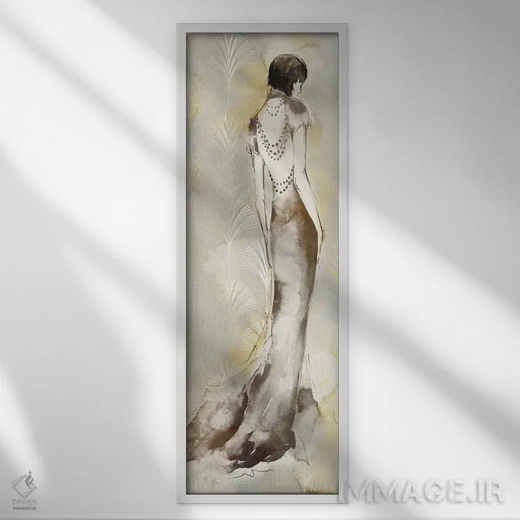 تابلو زن آرت دکو II اثر الی جونز - نمای قابدار سفید