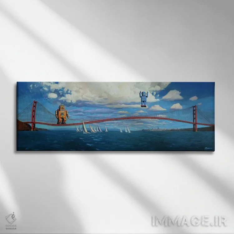 تابلو دروازهبانان طلایی اثر اریک جوینر - نمای روبهرو روی دیوار