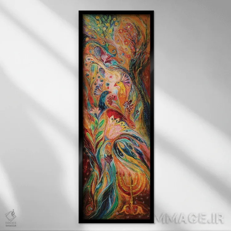 تابلو نور منورا (شمعدان یهودی) اثر النا کوتلیارکر - نمای قابدار مشکی