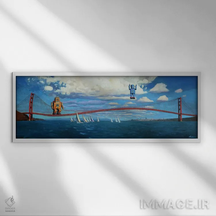 تابلو دروازهبانان طلایی اثر اریک جوینر - نمای قابدار سفید