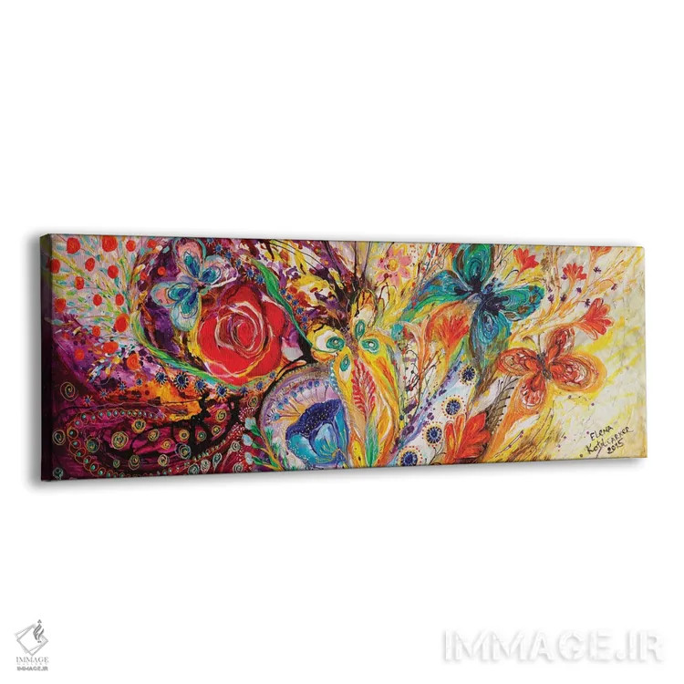 تابلو گلها و پروانهها اثر النا کوتلیارکر - نمای پرسپکتیو محصول