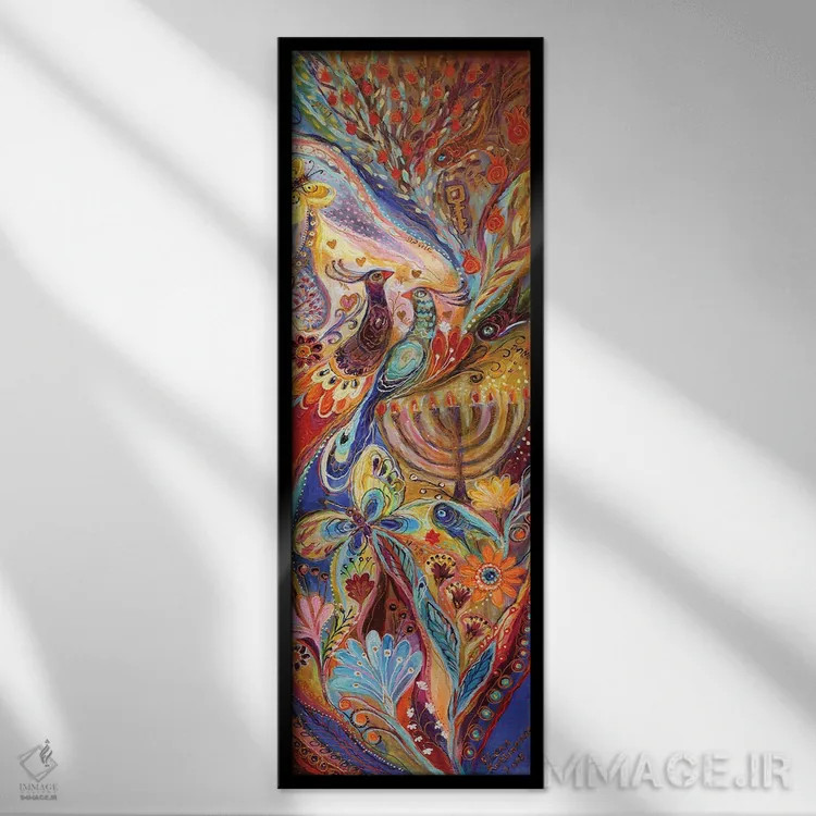 تابلو حنوکا در باغ جادویی اثر النا کوتلیارکر - نمای قابدار مشکی