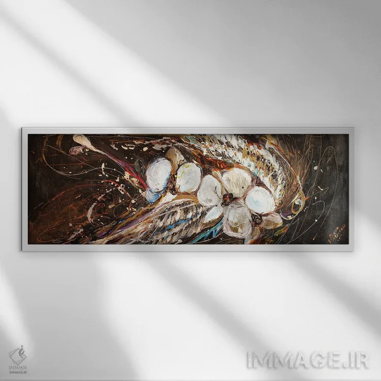 تابلو بالهای فرشته V: رویای گلهای ارکیده اثر النا کوتلیارکر - نمای قابدار سفید