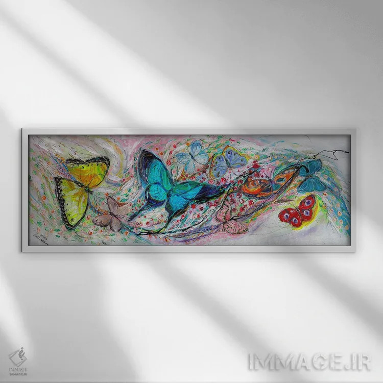 تابلو جلوهای از زندگی ۴۰: رقص پروانهها اثر النا کوتلیارکر - نمای قابدار سفید