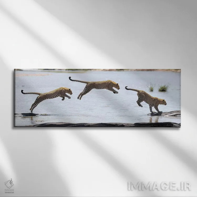 تابلو پلنگ آبگریز اثر المر وایس - نمای روبهرو روی دیوار