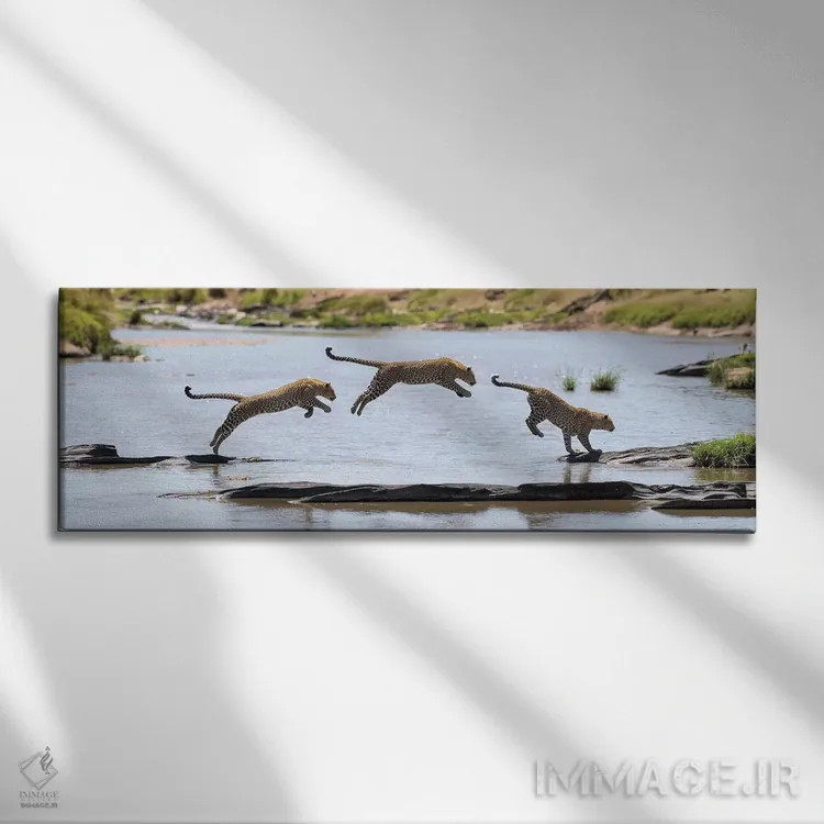 تابلو پرش پلنگ اثر المر وایس - نمای روبهرو روی دیوار