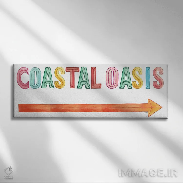 تابلو واحهٔ ساحلی اثر الیزابت مدلی - نمای روبهرو روی دیوار