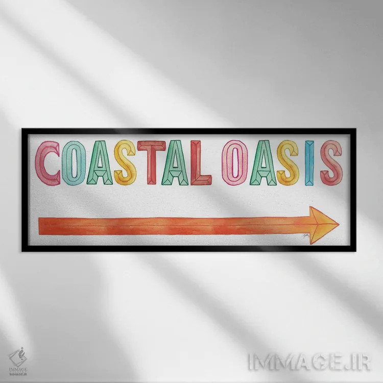 تابلو واحهٔ ساحلی اثر الیزابت مدلی - نمای قابدار مشکی