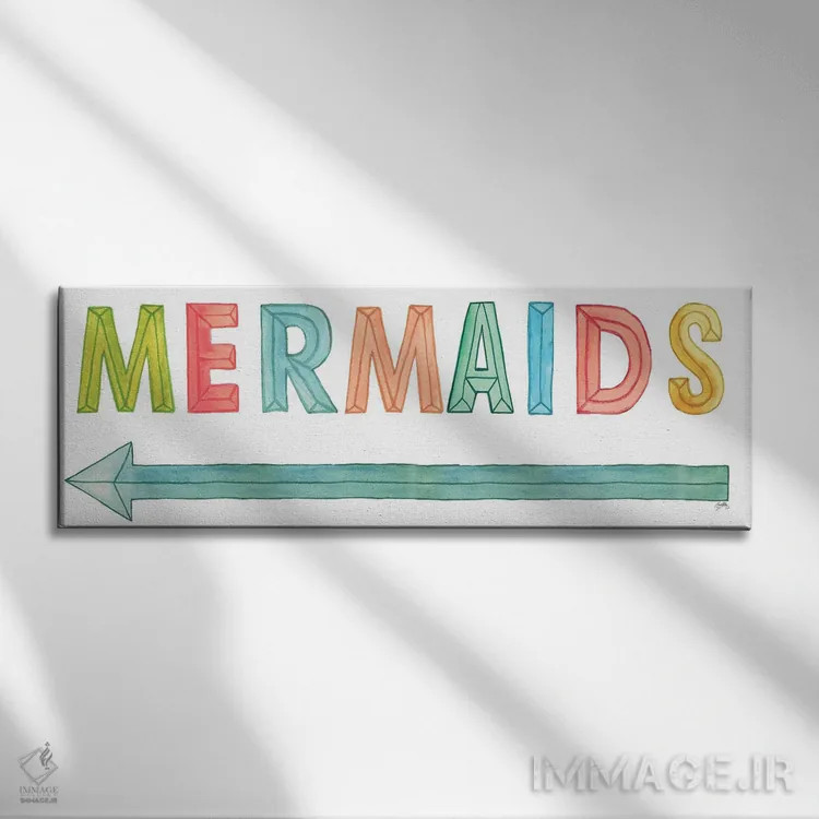 تابلو پریهای دریایی اثر الیزابت مدلی - نمای روبهرو روی دیوار