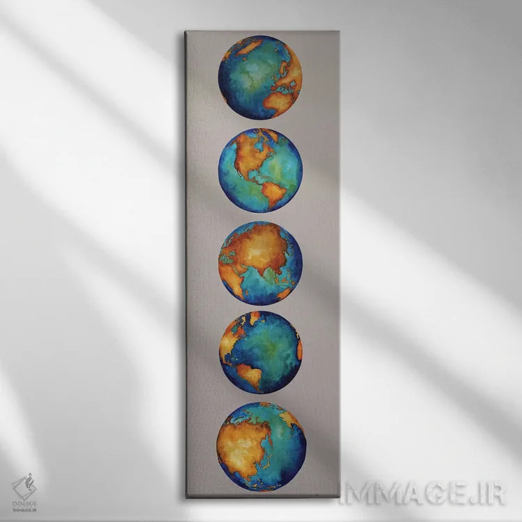 تابلو زمین اثر الیزابت مدلی - نمای روبهرو روی دیوار