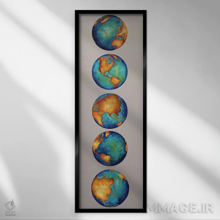 تابلو زمین اثر الیزابت مدلی - نمای قابدار مشکی