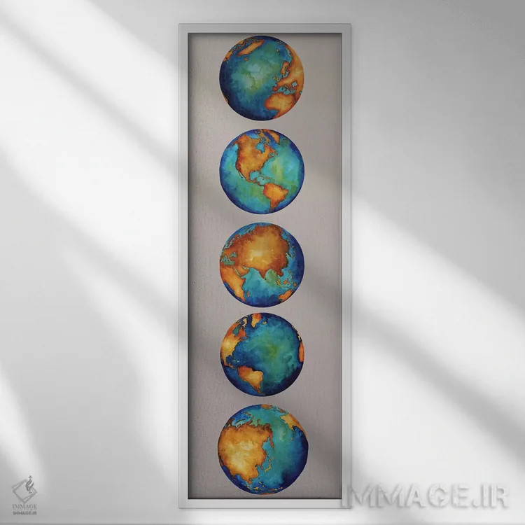 تابلو زمین اثر الیزابت مدلی - نمای قابدار سفید