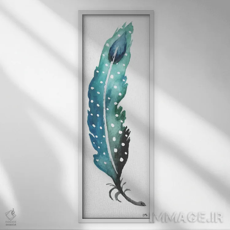 تابلو پر آبی نقطهای شمارهٔ یک اثر الیزابت مدلی - نمای قابدار سفید