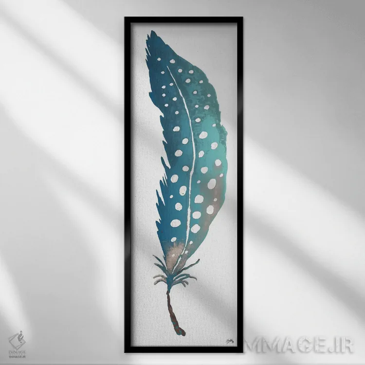 تابلو پر آبی نقطهای شمارهٔ دو اثر الیزابت مدلی - نمای قابدار مشکی