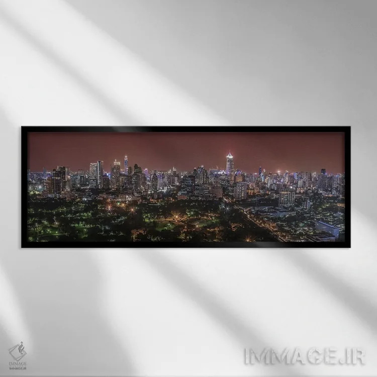 تابلو بانکوک در گرگ و میش اثر مانجیک پیکچرز (استودیو عکاسی یا فیلمسازی) - نمای قابدار مشکی