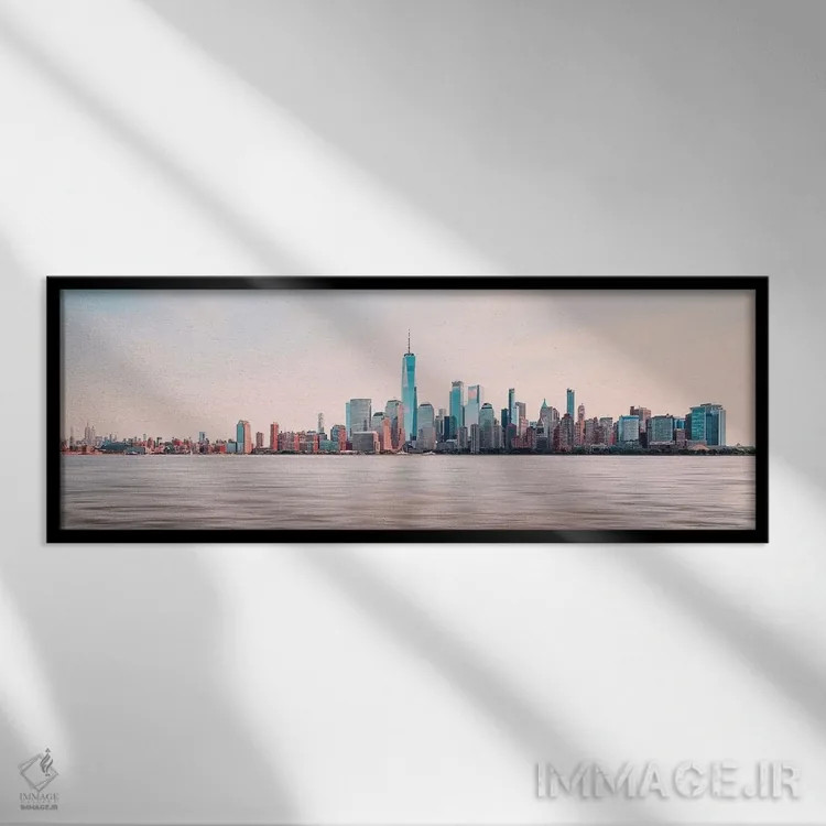 تابلو منظره پانورامای نیویورک اثر مانجیک پیکچرز (استودیو عکاسی یا فیلمسازی) - نمای قابدار مشکی