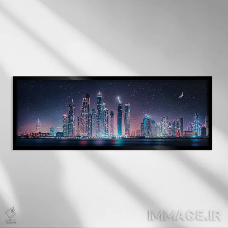 تابلو زیر نور ماه اثر مانجیک پیکچرز (استودیو عکاسی یا فیلمسازی) - نمای قابدار مشکی