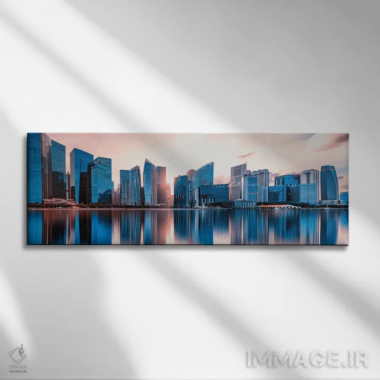 تابلو منطقه تجاری در سنگاپور اثر مانجیک پیکچرز (استودیو عکاسی یا فیلمسازی) - نمای روبهرو روی دیوار