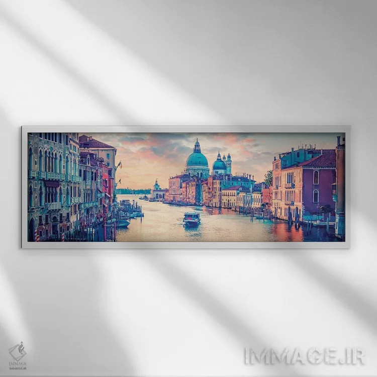 تابلو ونیز نارنجی اثر مانجیک پیکچرز (استودیو عکاسی یا فیلمسازی) - نمای قابدار سفید