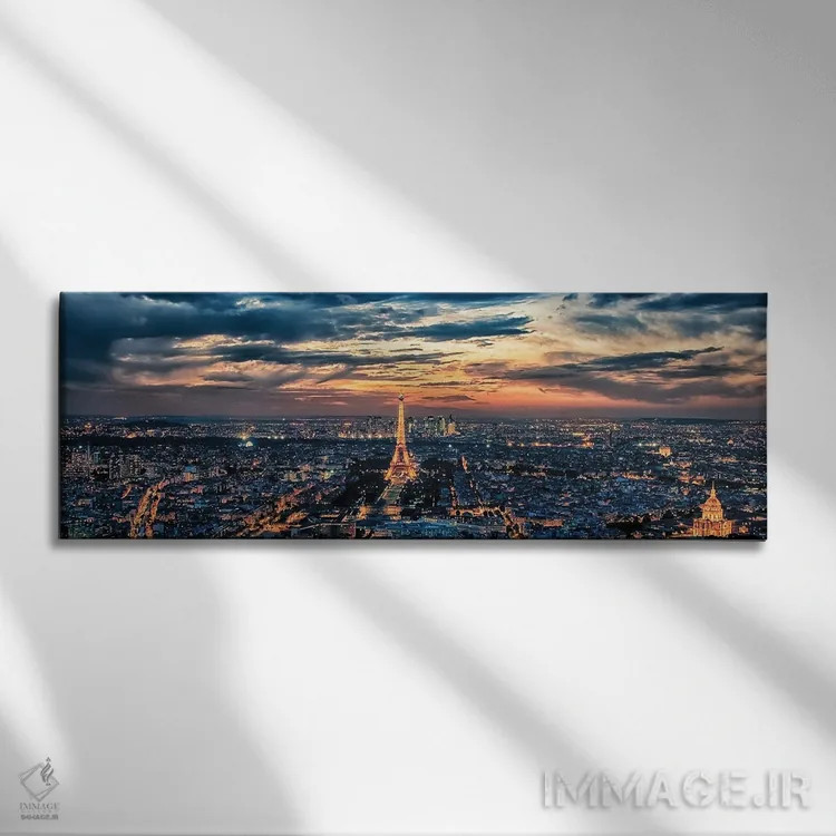 تابلو چراغهای شهر پاریس اثر مانجیک پیکچرز (استودیو عکاسی یا فیلمسازی) - نمای روبهرو روی دیوار