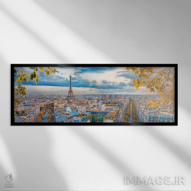 تابلو پانورامای شهر پاریس اثر مانجیک پیکچرز (استودیو عکاسی یا فیلمسازی) - نمای قابدار مشکی