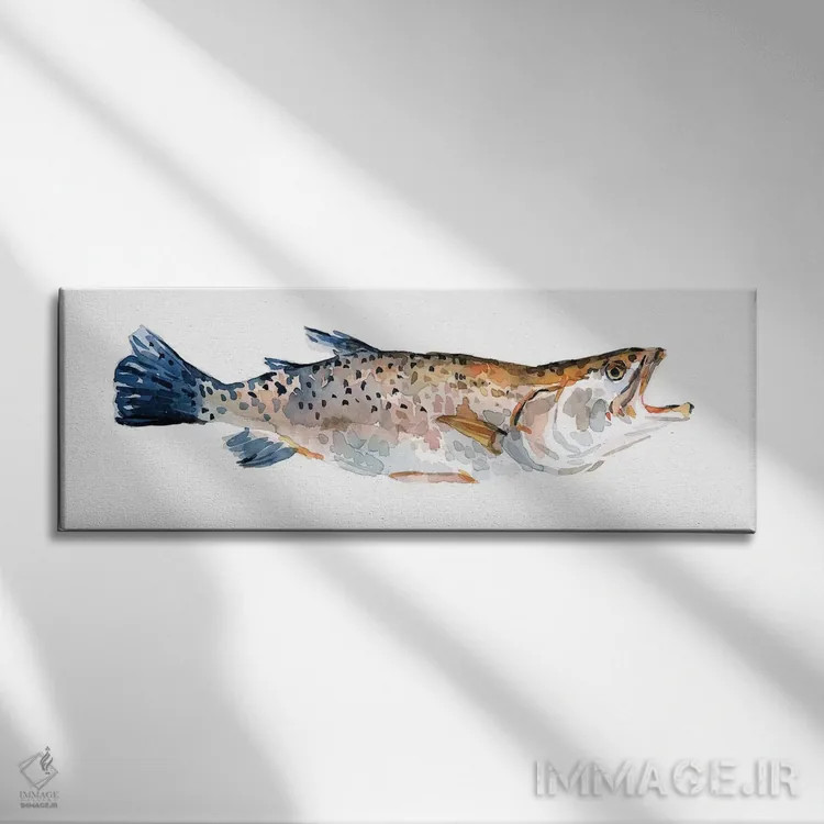 تابلو قزلآلای خالدار ۲ اثر اما اسکاروی - نمای روبهرو روی دیوار