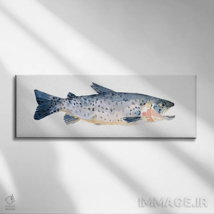 تابلو قزلآلای خالدار ۴ اثر اما اسکاروی - نمای روبهرو روی دیوار