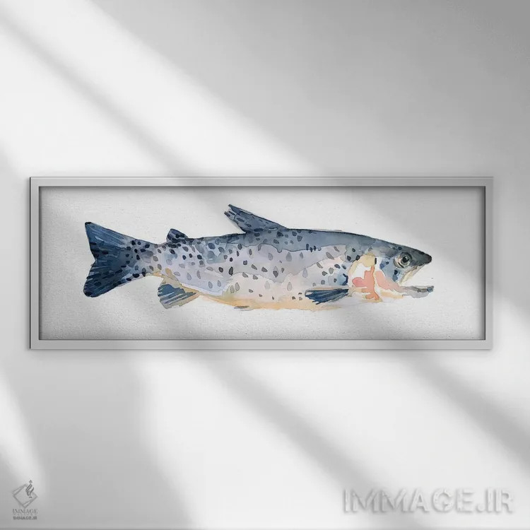 تابلو قزلآلای خالدار ۴ اثر اما اسکاروی - نمای قابدار سفید