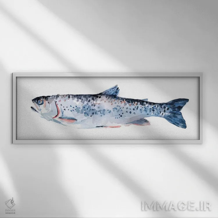 تابلو قزلآلای خالدار ۳ اثر اما اسکاروی - نمای قابدار سفید